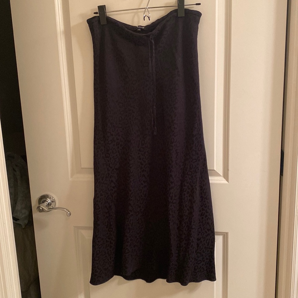 Black madewell leopard print midi skirt